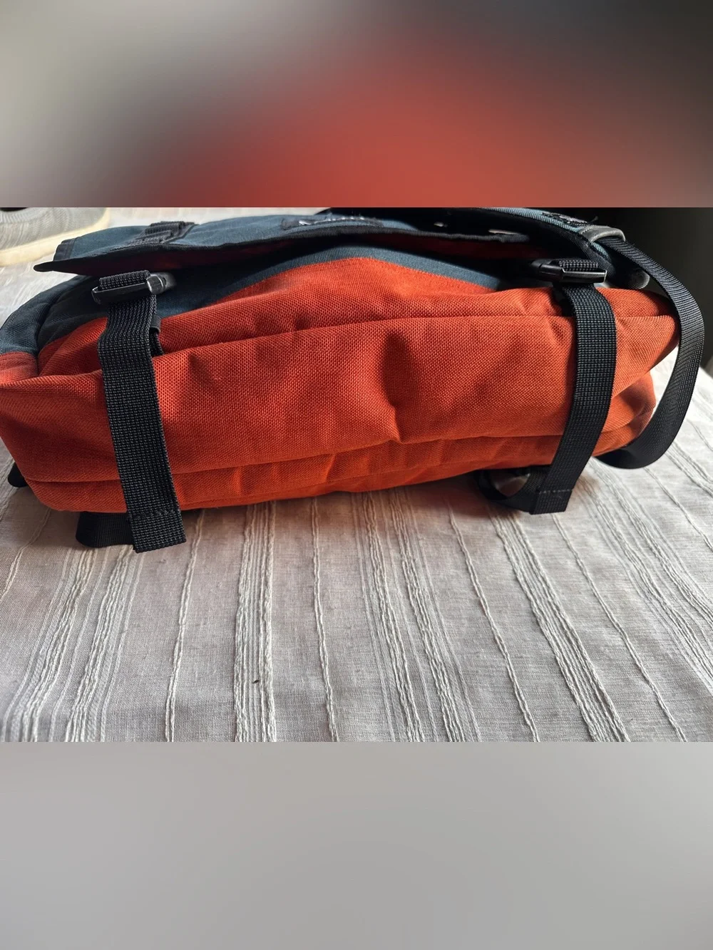 Smith Optics Vintage Y2K Canvas Colorblock Messenger Bag Teal/Rust EUC